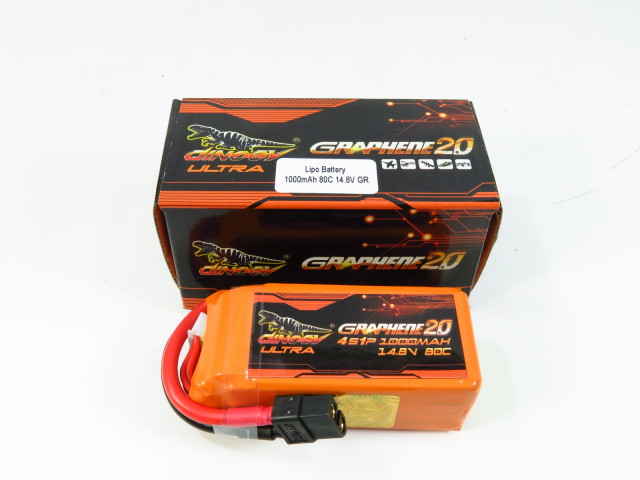 DINOGY ダイノジー ULTRA Graphene 2.0 リポバッテリー 14.8V1000mAh 80C (LC-4S1000XTU)FPVレーサーに最適