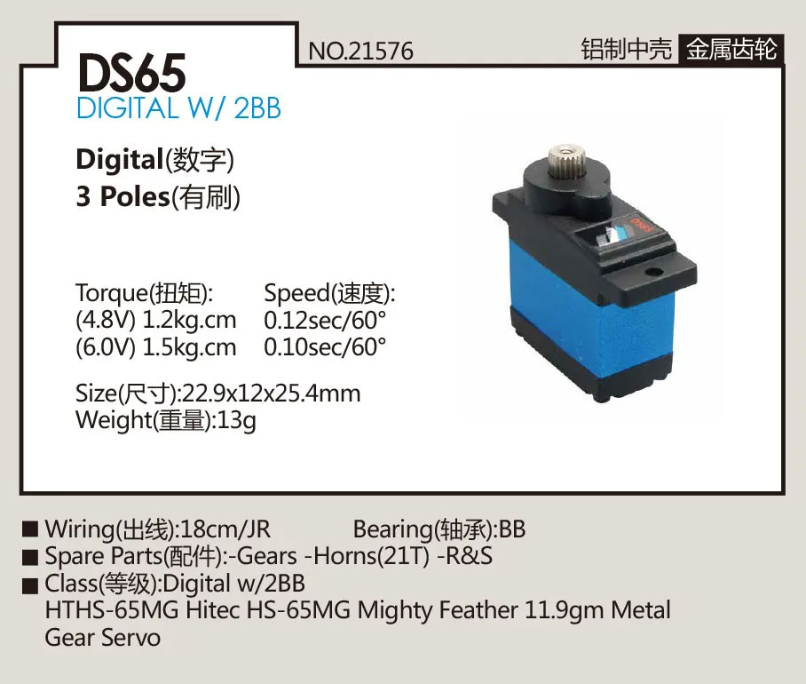 デュアルスカイ DS65 デジタルサーボ 21576